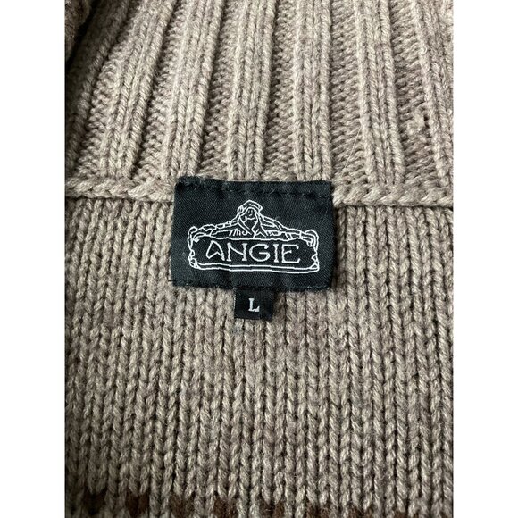 Angie L Womens Striped Knit Button-Front Cardigan Sweater Brown/Red - Picture 2 of 5